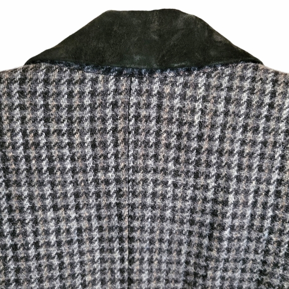 VINTAGE CASUAL CORNER Houndstooth Tweed Blazer Grey - Picture 15 of 17